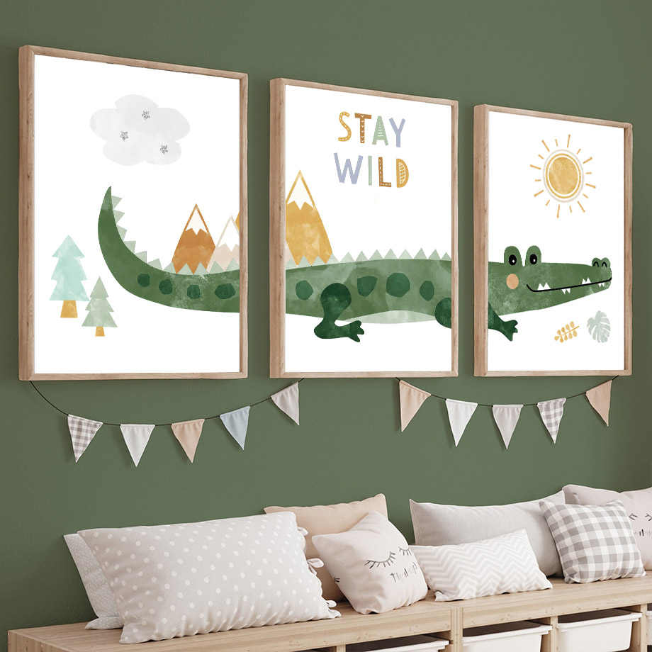 Crocodile Balloon Lion Elephan - Baby Nursery Animal Prints ulasan dan harga