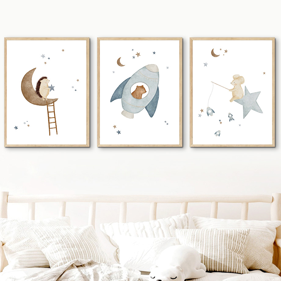 Cartoon Animals Nursery Wall A - Baby Nursery Animal Prints ulasan dan harga