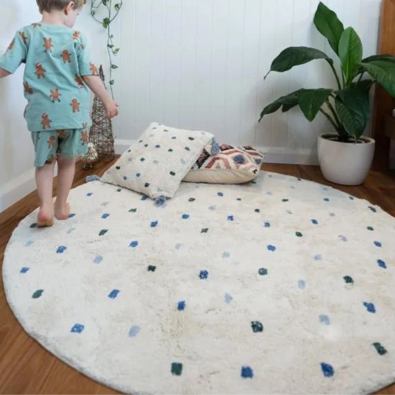 Dot Fluffy Carpet Living Room  - Baby Nursery Rug ulasan dan harga