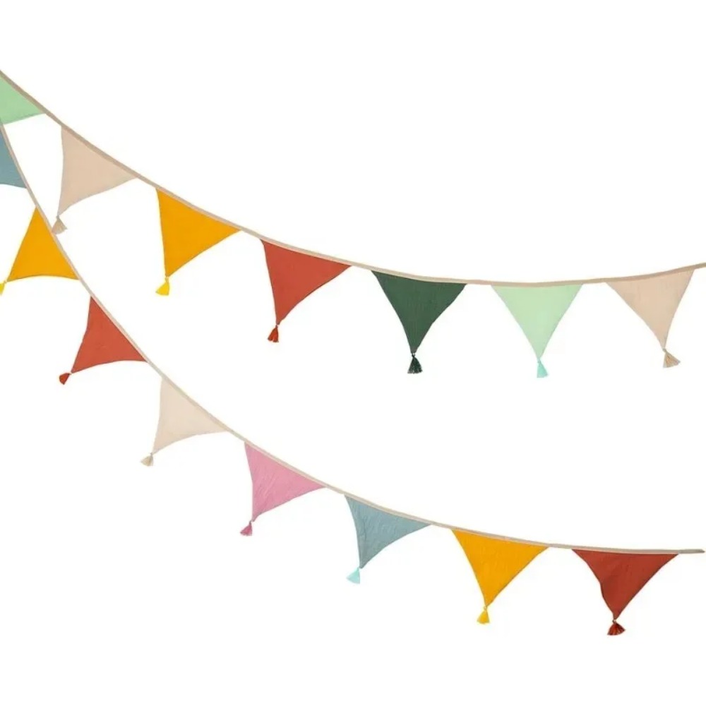 20 PCS  Fabric Flag Banners Mu - Baby Nursery Bunting ulasan dan harga
