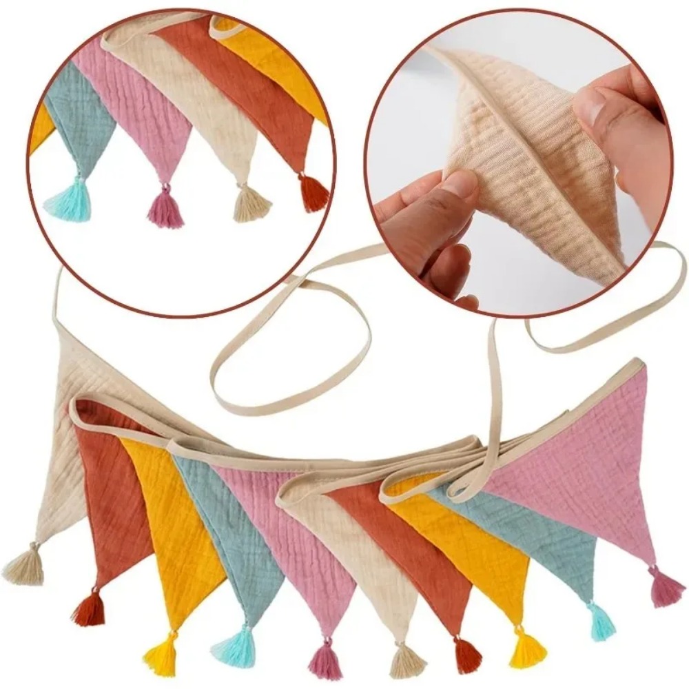 20 PCS  Fabric Flag Banners Mu - Baby Nursery Bunting ulasan dan harga