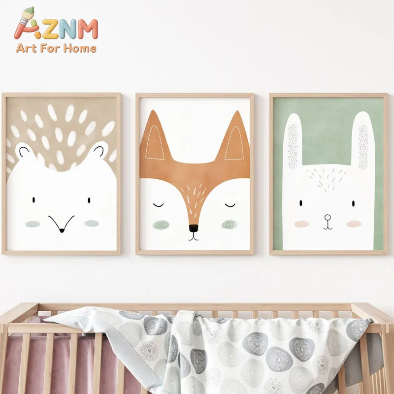 Woodland Animal Wall Art Print - Baby Nursery Animal Prints ulasan dan harga