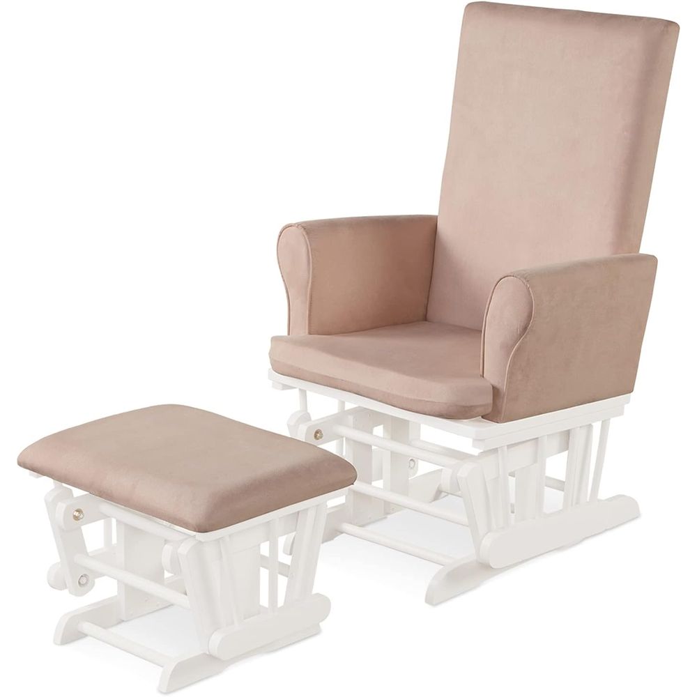 Wooden Glider and Ottoman Set, - Baby Nursery Glider Chair ulasan dan harga