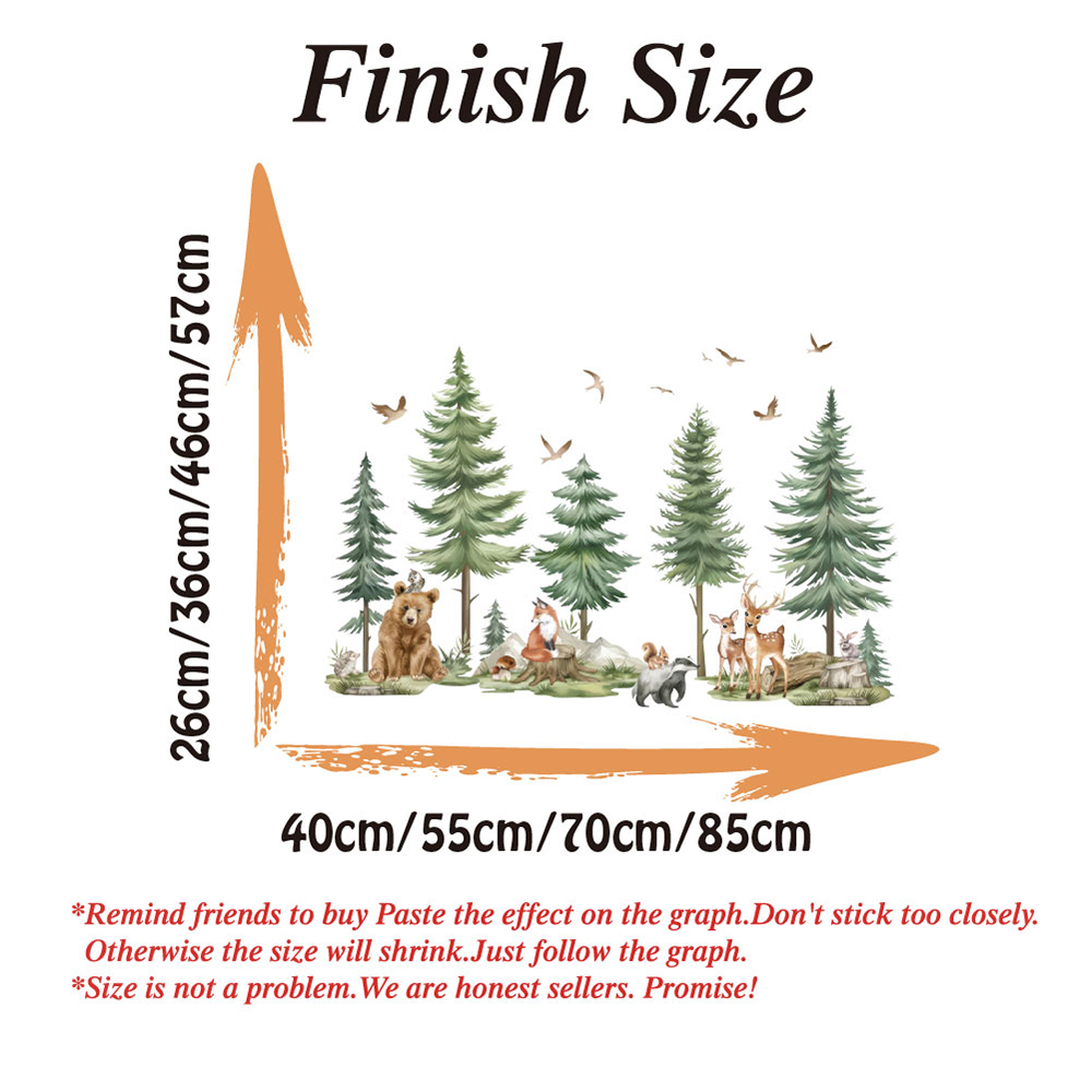 Large Mountain PineTree Wall S - Baby Nursery Jungle Animals ulasan dan harga