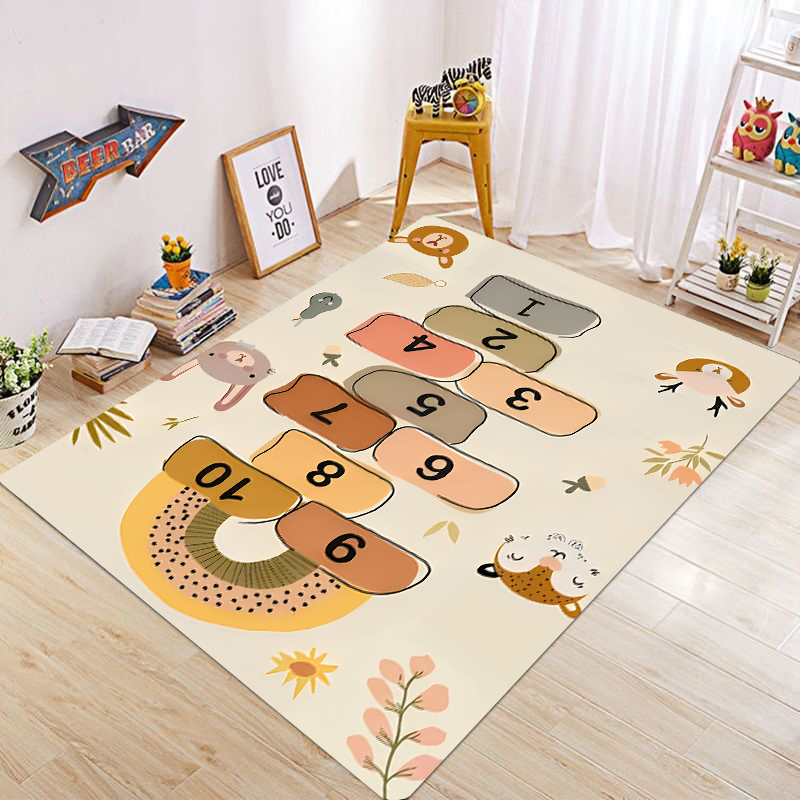 Cute Cartoon Animal Hopscotch  - Baby Nursery Rug ulasan dan harga
