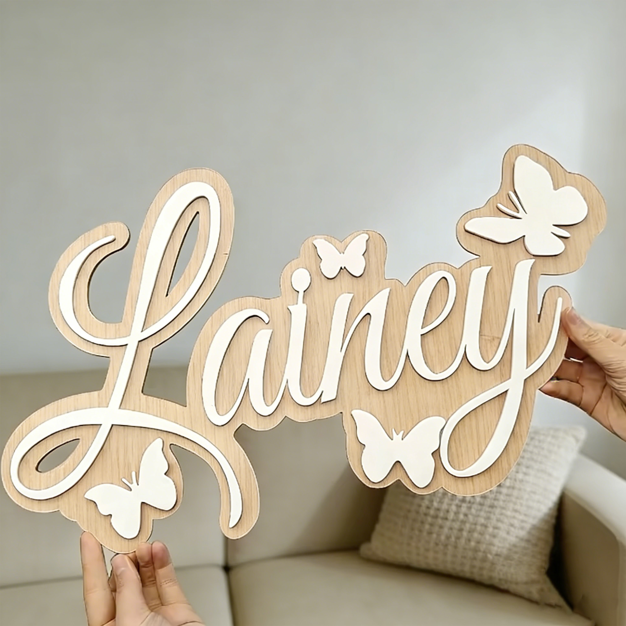 1Pc Custom Name Butterfly Styl - Baby Nursery Office ulasan dan harga