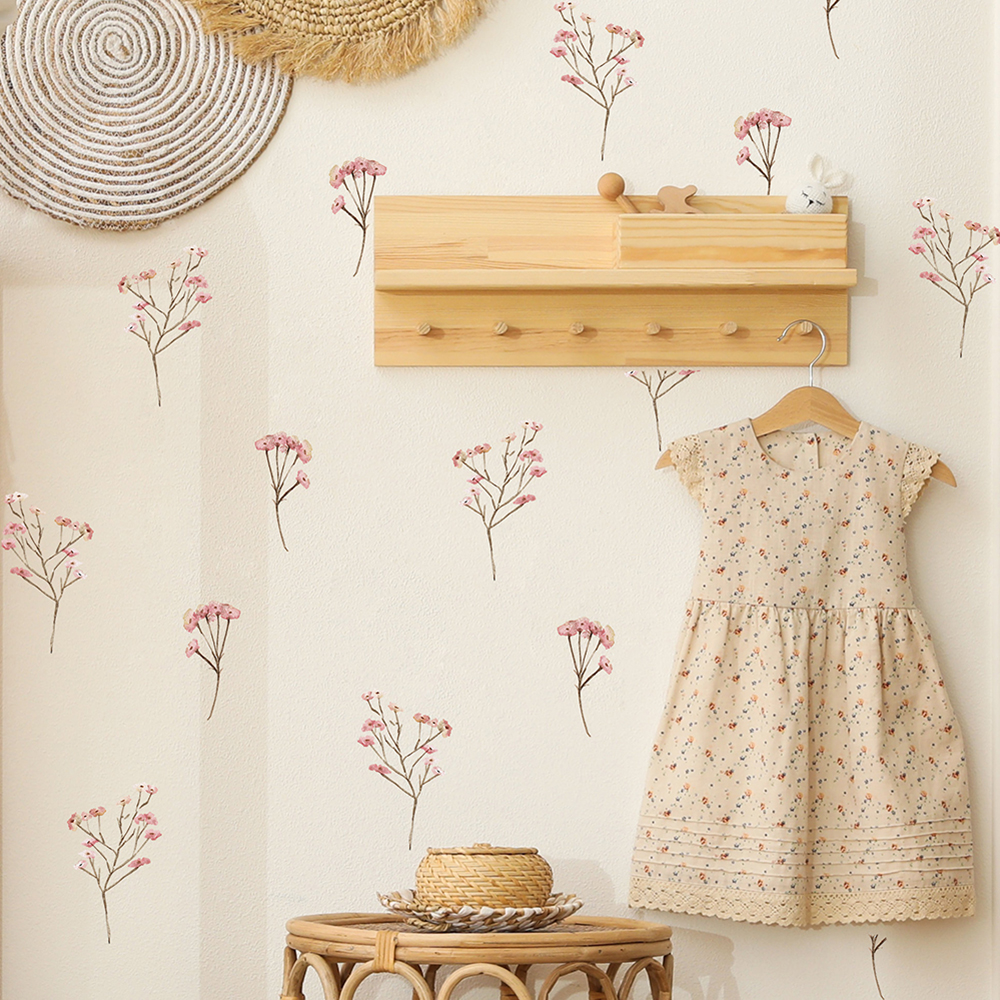 Pink  Watercolor Flower Wall S - Baby Nursery Pink ulasan dan harga