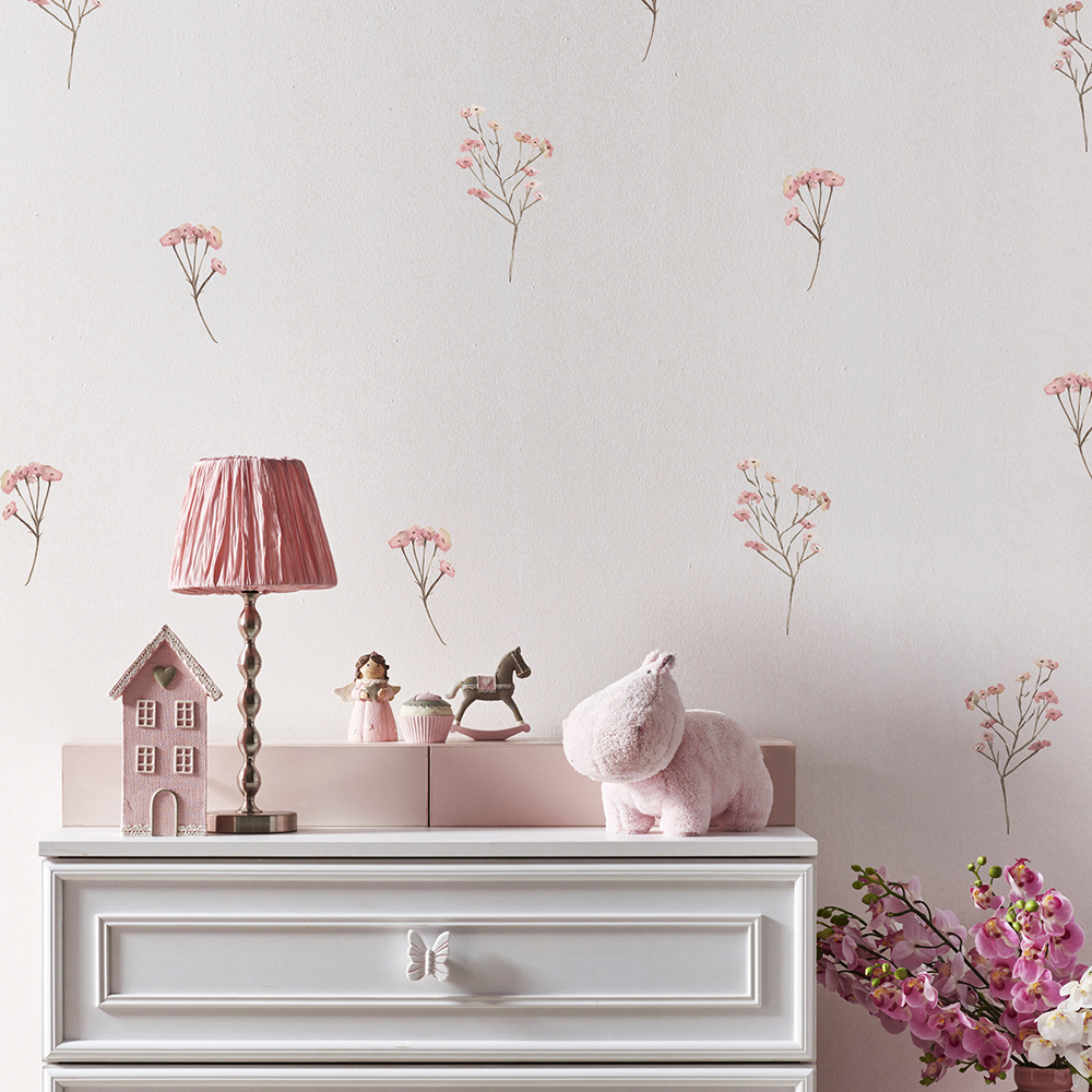 Pink  Watercolor Flower Wall S - Baby Nursery Pink ulasan dan harga