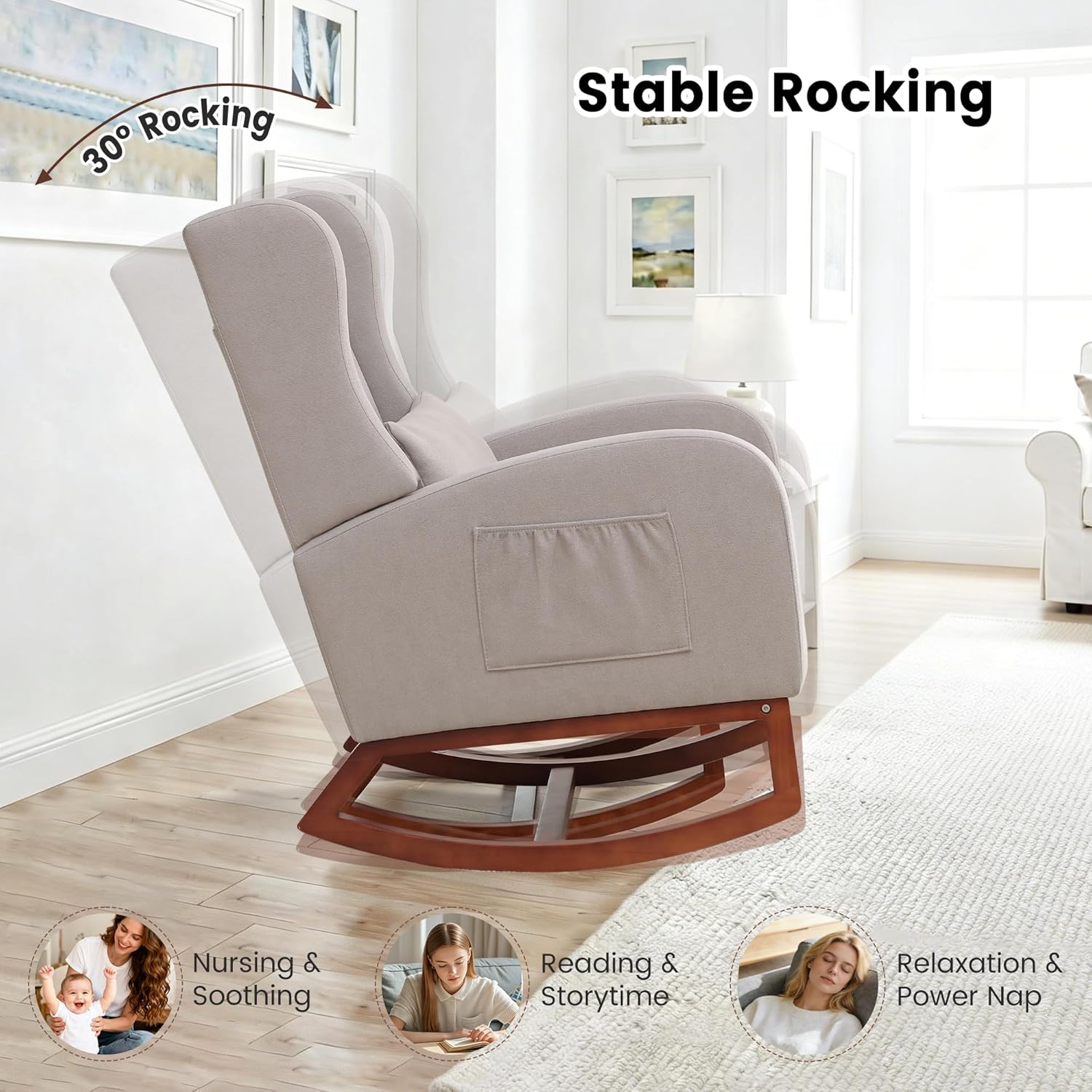 Nursery Rocking Chair，Rocking  - Rocking Chair Nursery ulasan dan harga