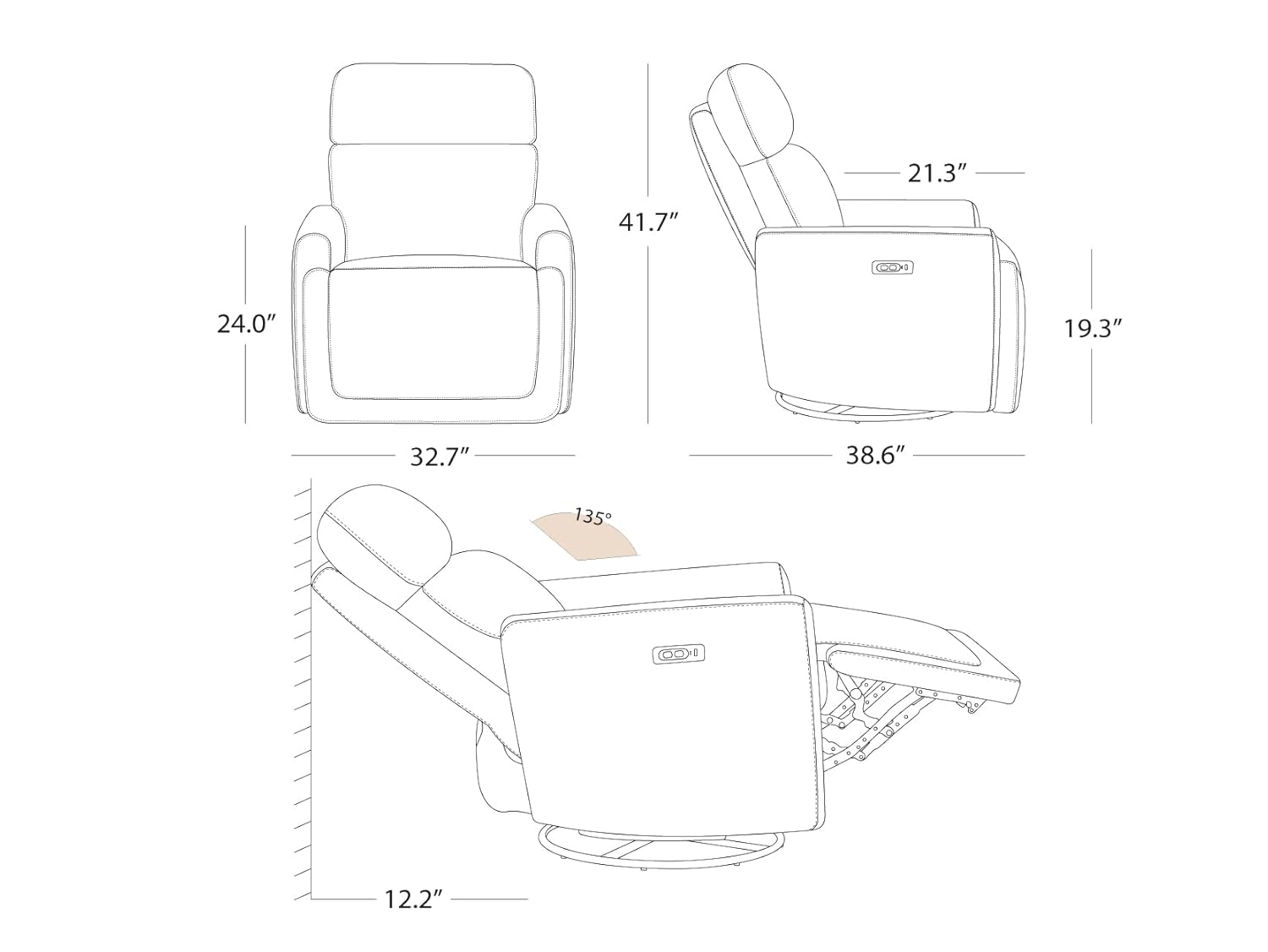 Power Recliner Swivel Glider N - Rocking Chair Nursery ulasan dan harga