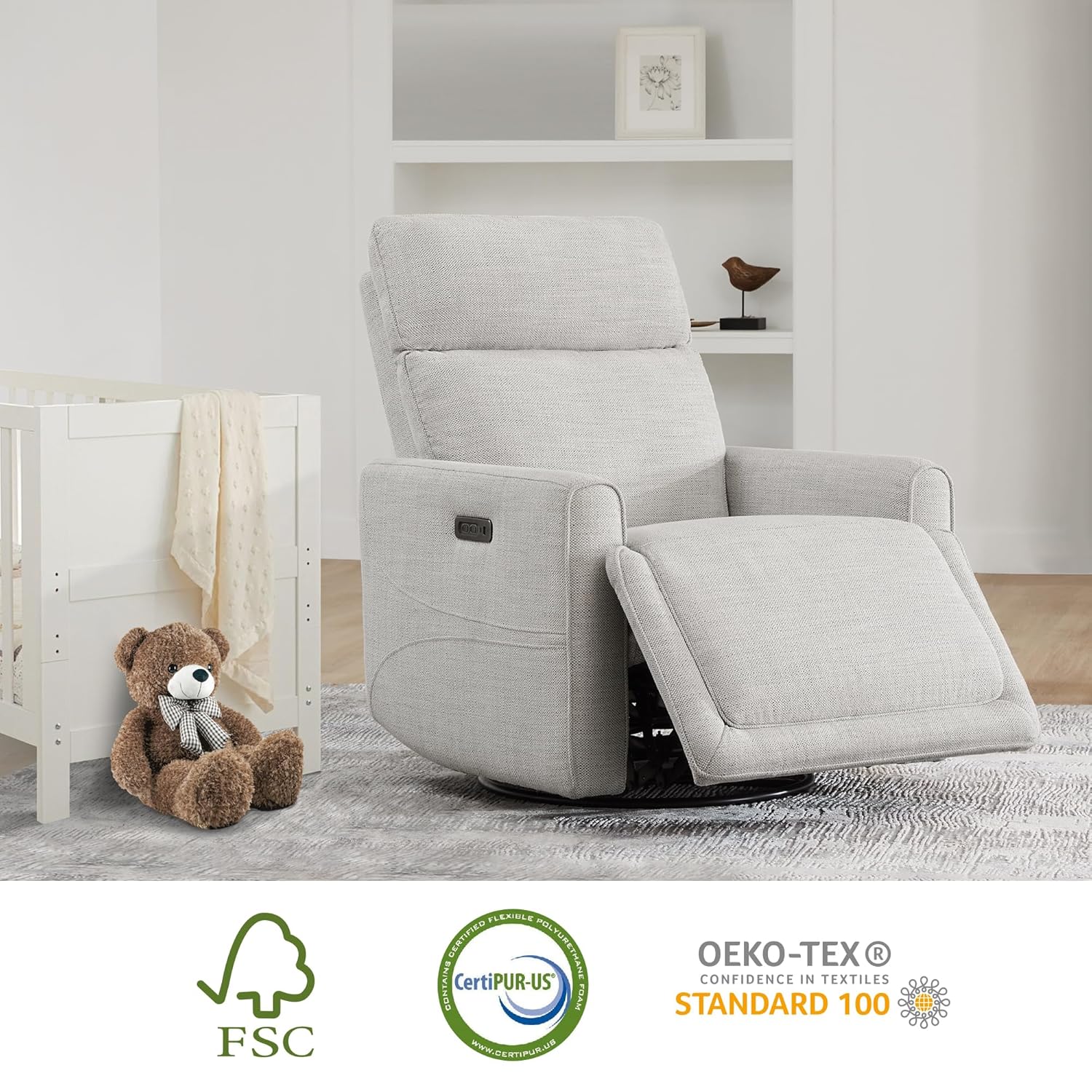 Power Recliner Swivel Glider N - Rocking Chair Nursery ulasan dan harga