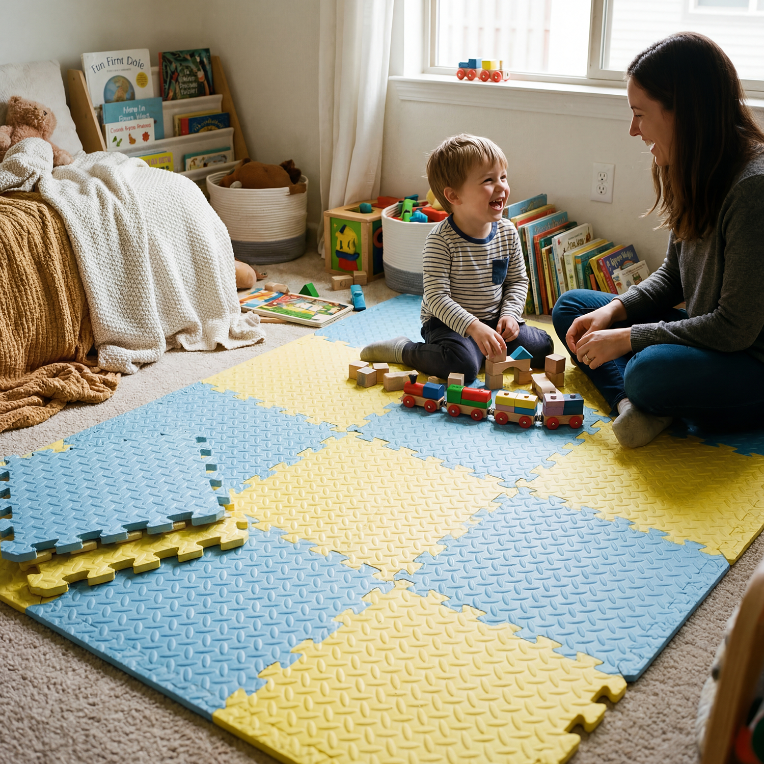 8Pcs 60x60cm Baby Play Mat 1cm - Baby Nursery Rug ulasan dan harga