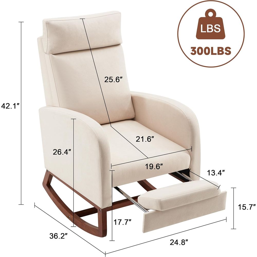 Ergonomic High-Back Baby Glide - Baby Nursery Glider Chair ulasan dan harga