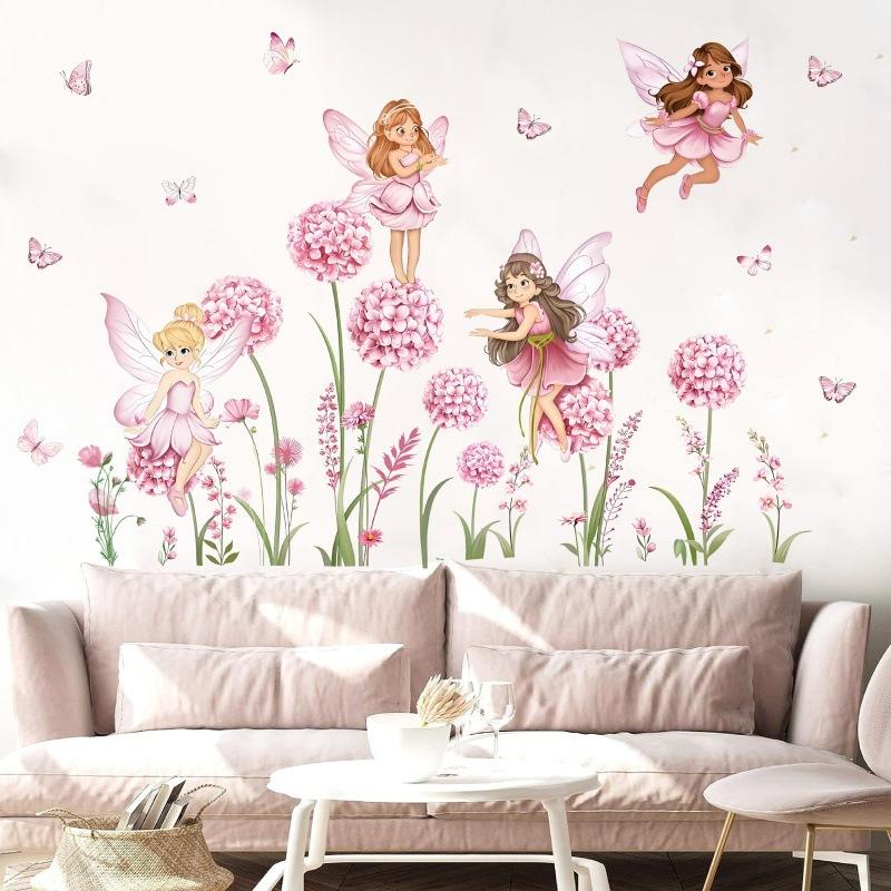 Z. Cartoon Pink Flower Fairy D - Baby Nursery Pink ulasan dan harga