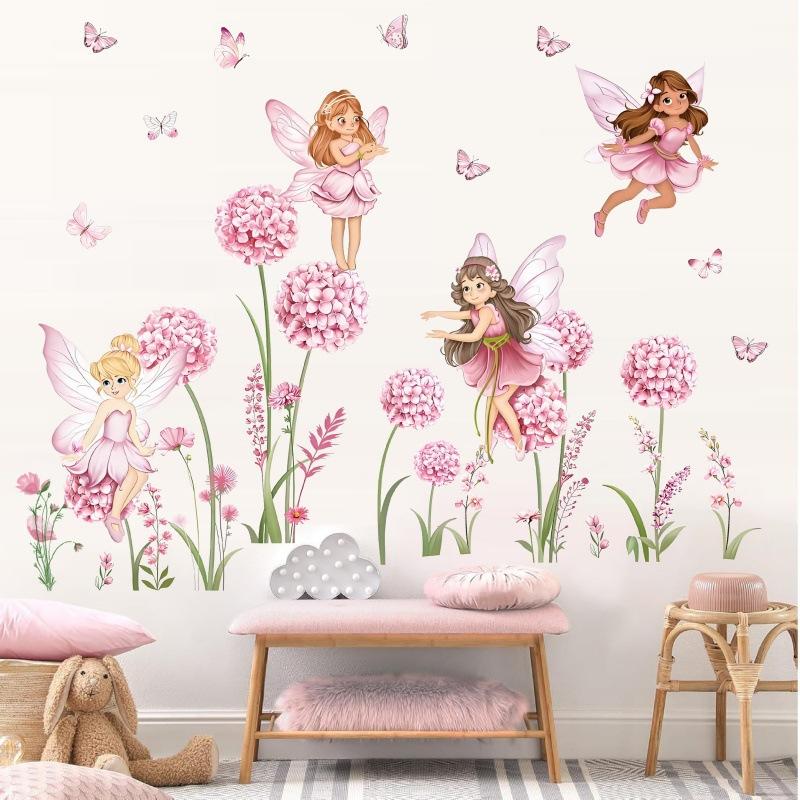 Z. Cartoon Pink Flower Fairy D - Baby Nursery Pink ulasan dan harga