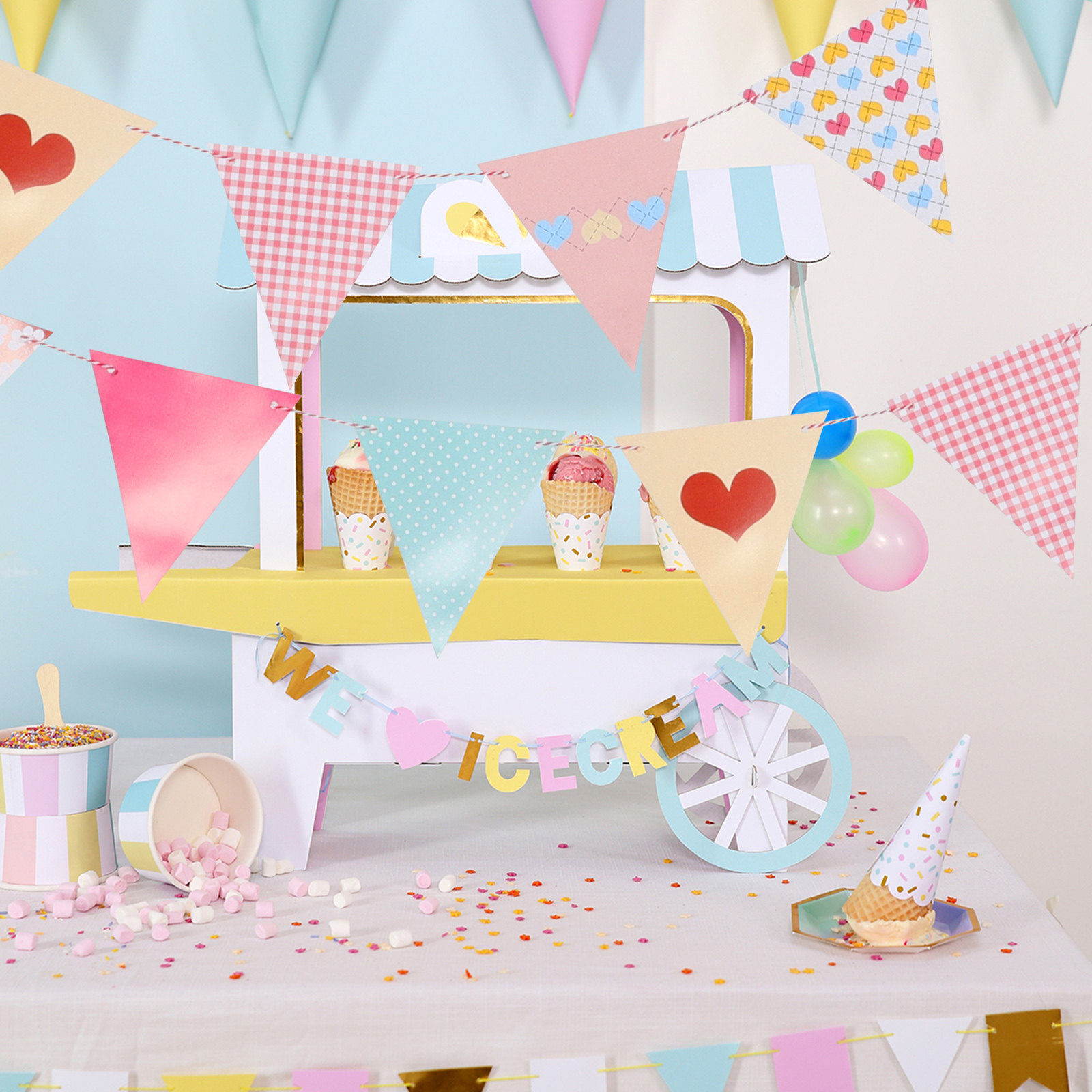 Easy Install Triangle Paper Bu - Baby Nursery Bunting ulasan dan harga