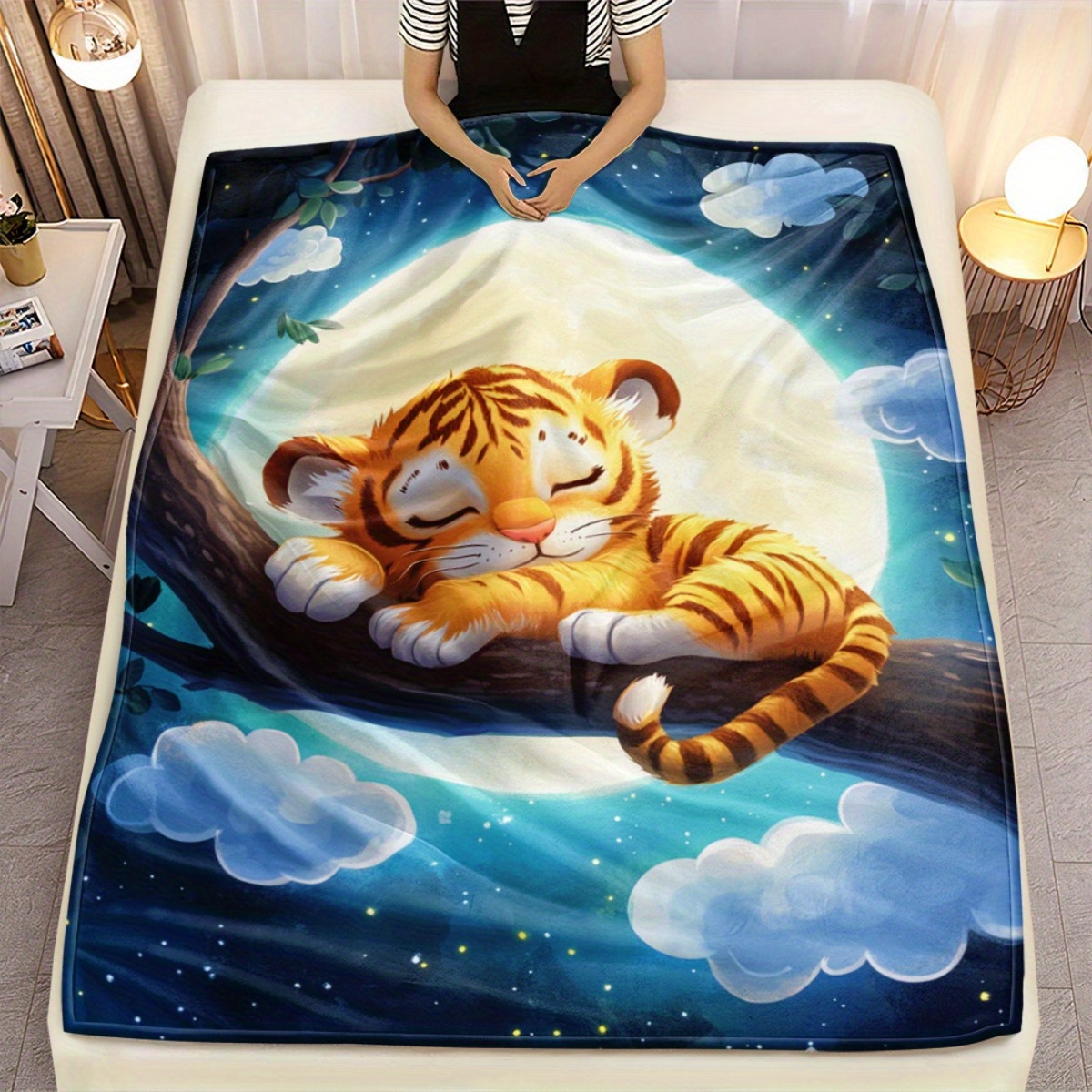 Cute sleeping tiger on tree br - Baby Nursery In Hospital ulasan dan harga