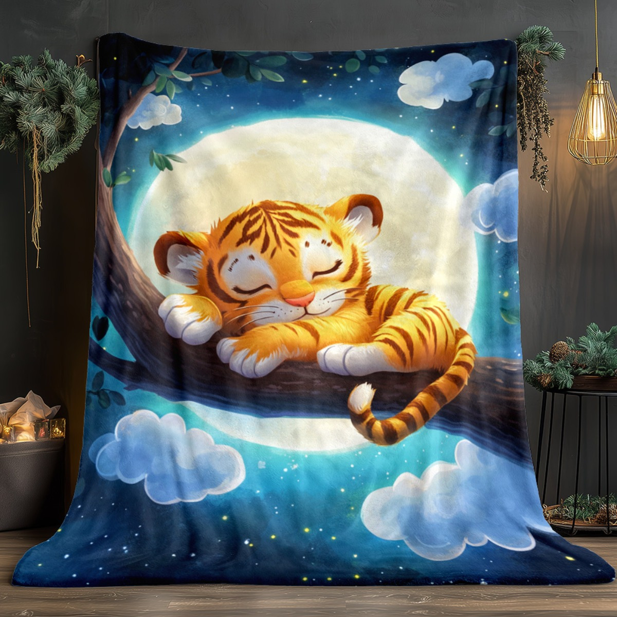 Cute sleeping tiger on tree br - Baby Nursery In Hospital ulasan dan harga
