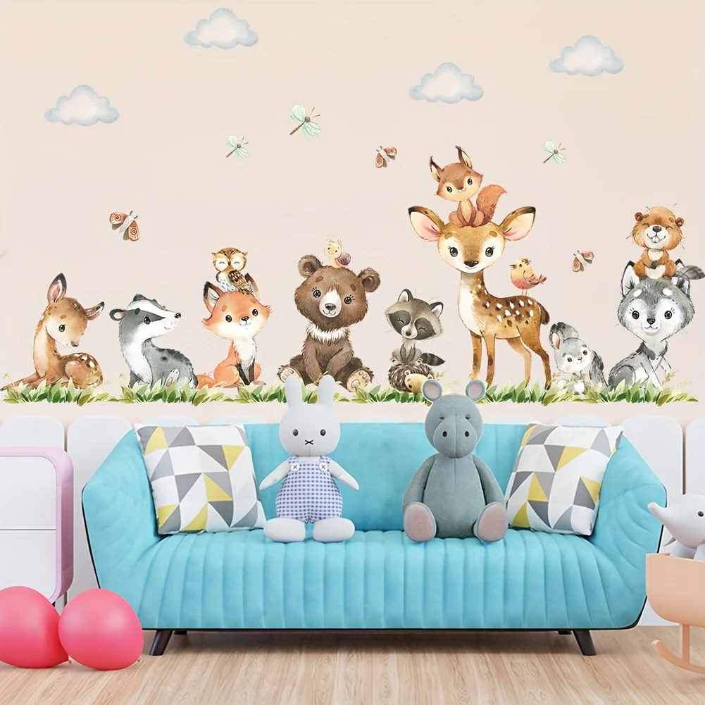 Cartoon Jungle Safari Animal W - Baby Nursery Jungle Animals ulasan dan harga