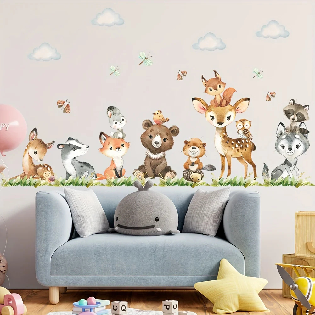 Cartoon Jungle Safari Animal W - Baby Nursery Jungle Animals ulasan dan harga