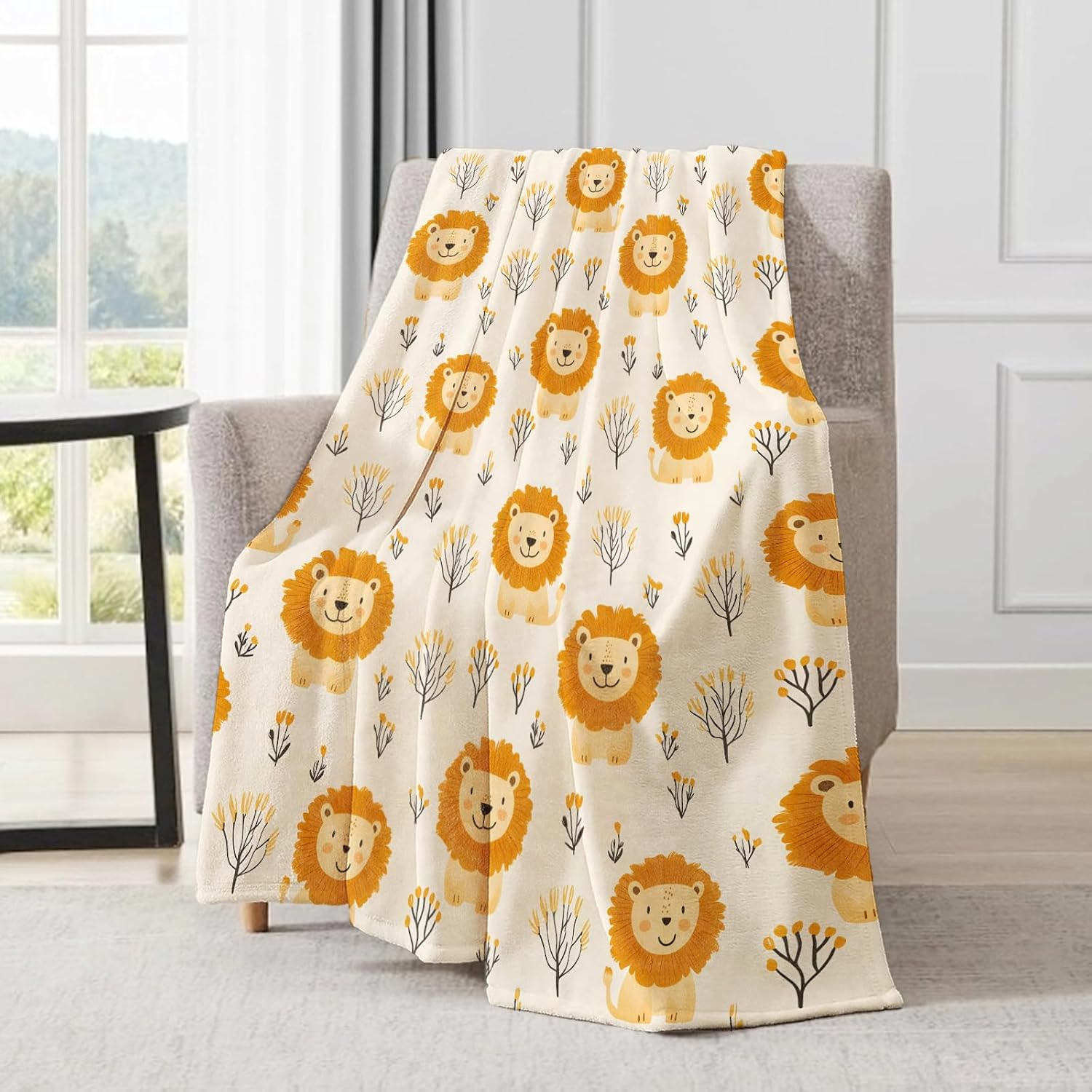 Ultra Soft Plush Lion Pattern  - Baby Nursery Jungle Animals ulasan dan harga