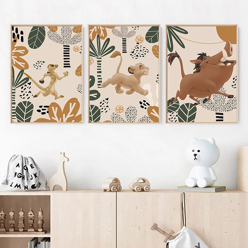 Kid Lion King Boho Posters and - Baby Nursery Animal Prints ulasan dan harga