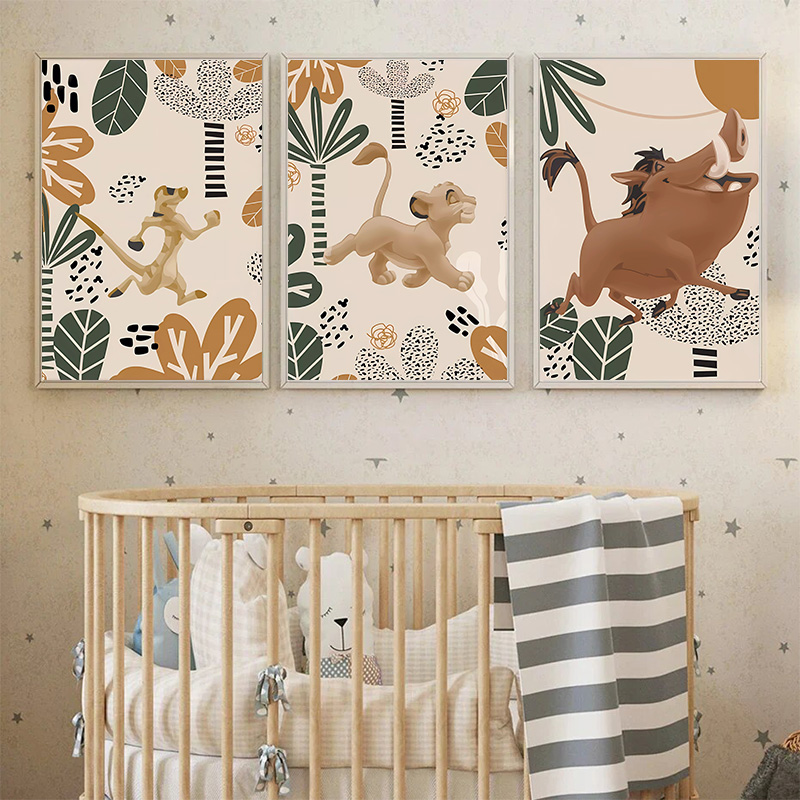 Kid Lion King Boho Posters and - Baby Nursery Animal Prints ulasan dan harga