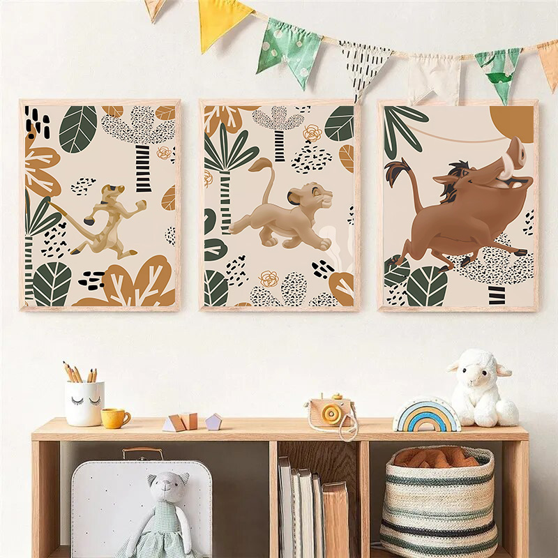 Kid Lion King Boho Posters and - Baby Nursery Animal Prints ulasan dan harga