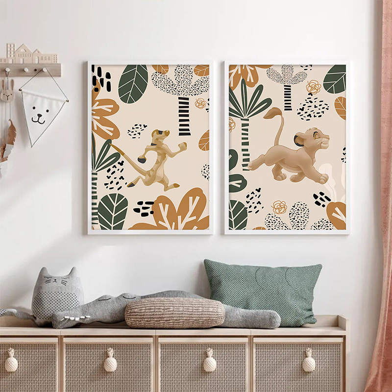 Kid Lion King Boho Posters and - Baby Nursery Animal Prints ulasan dan harga