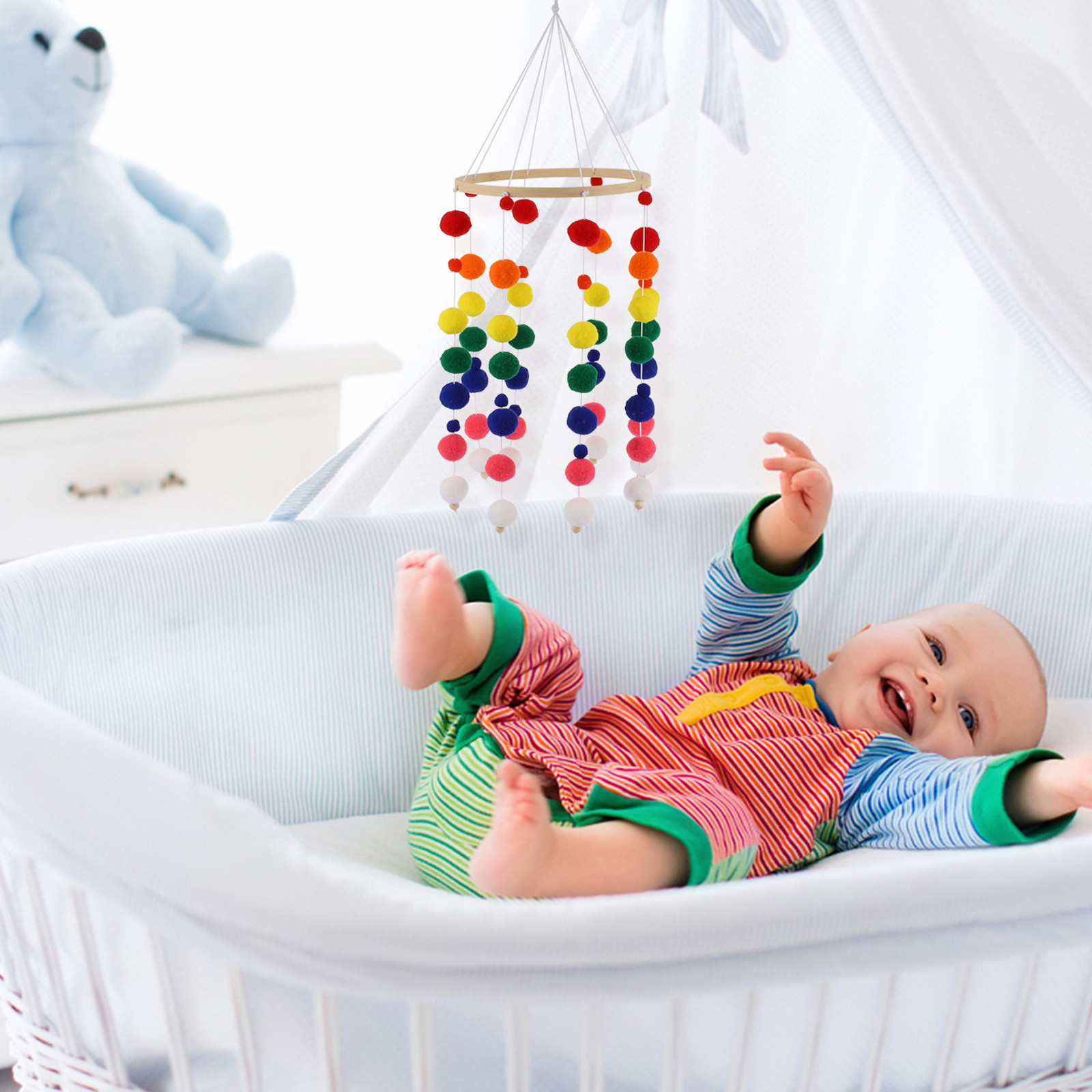 1Set Wooden PP Wind Chime Deco - Baby Nursery Office ulasan dan harga