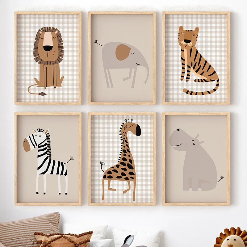 Lion Tiger Elephant Giraffe Ju - Baby Nursery Jungle Animals ulasan dan harga