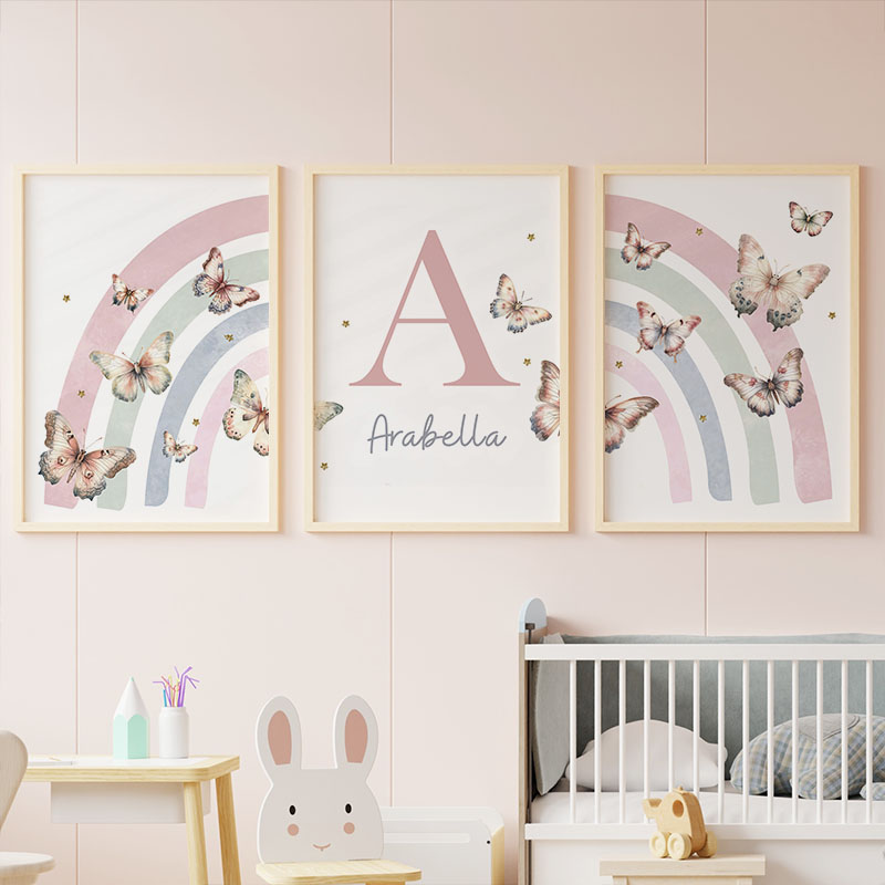 Pink Rainbow Butterfly Custom  - Baby Nursery Pink ulasan dan harga