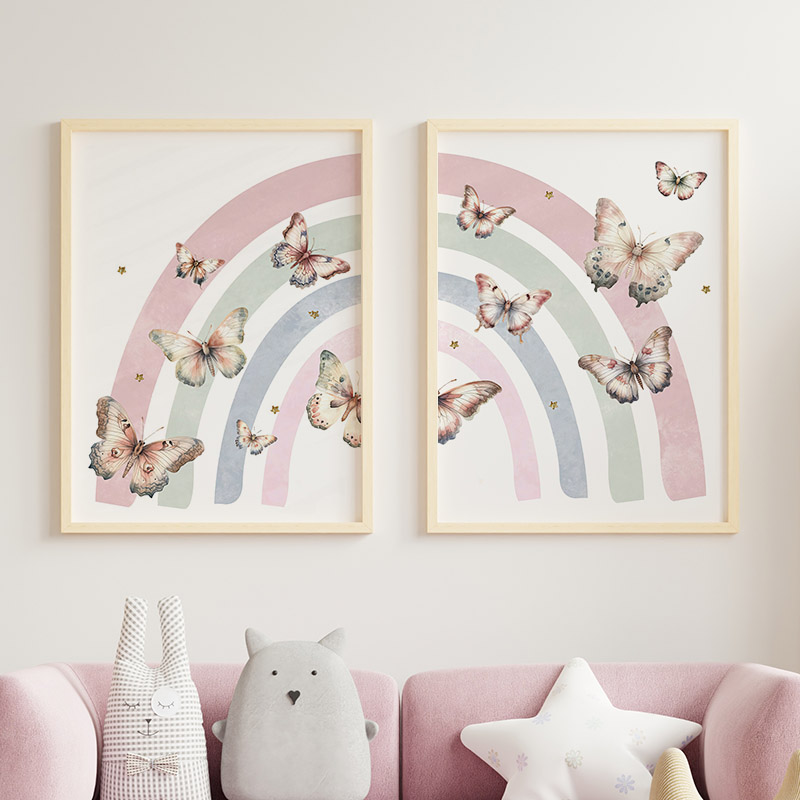 Pink Rainbow Butterfly Custom  - Baby Nursery Pink ulasan dan harga