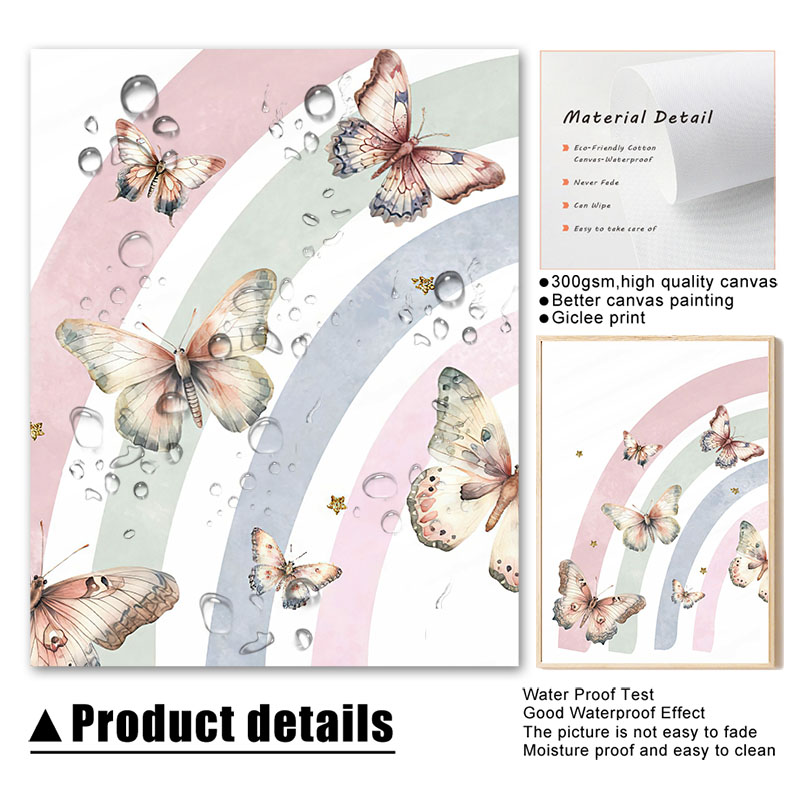 Pink Rainbow Butterfly Custom  - Baby Nursery Pink ulasan dan harga