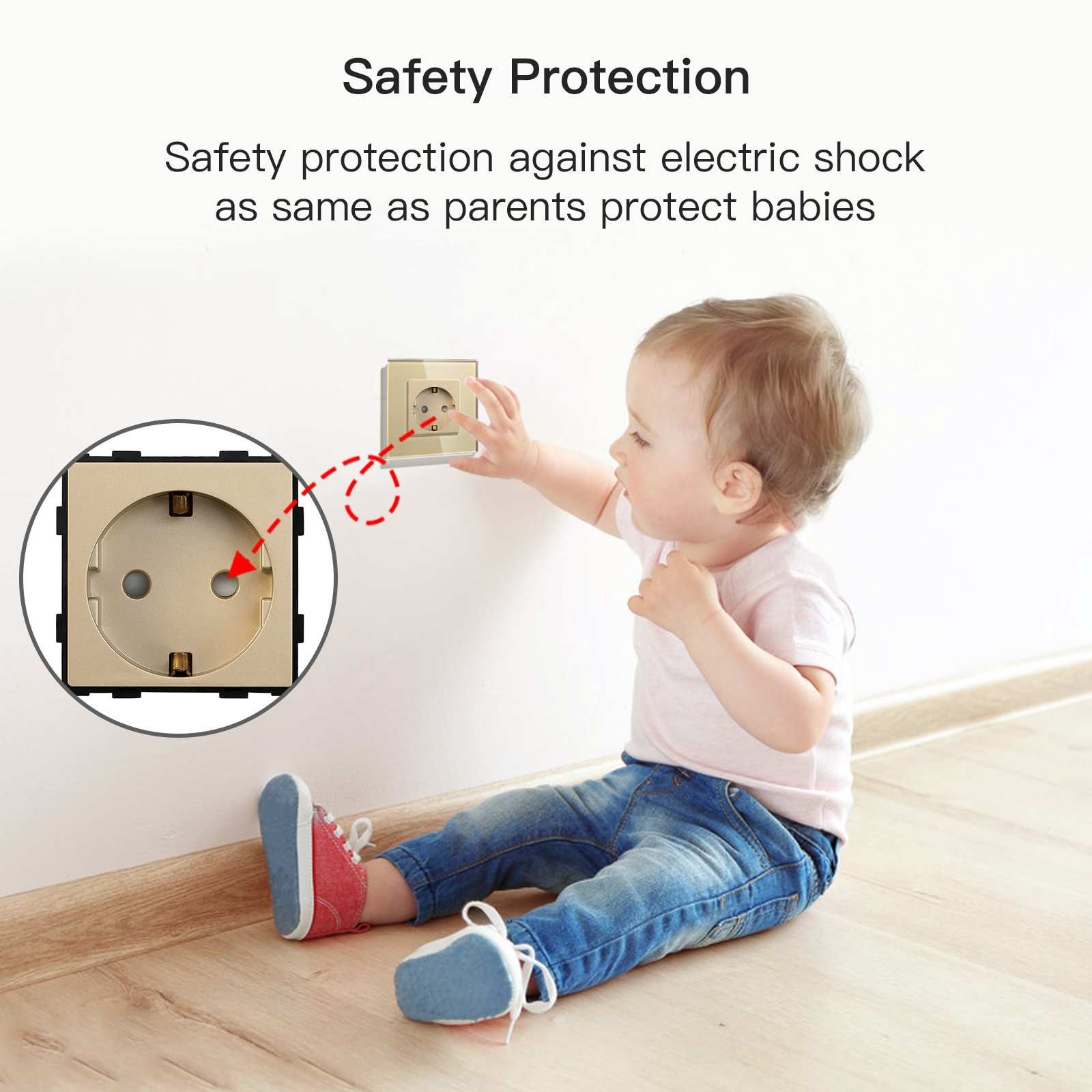 BSEED EU Wall Sockets Single P - Outlet Cover Childproof ulasan dan harga