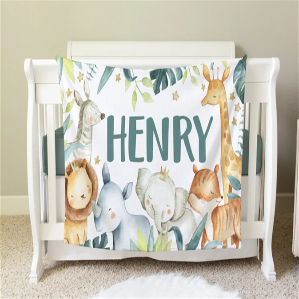 Safari Blanket, Personalized B - Baby Nursery In Hospital ulasan dan harga