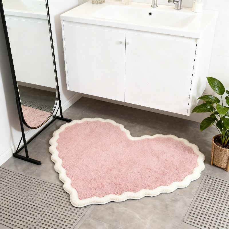 VIKAMA Pink Heart Plush Carpet - Baby Nursery Rug ulasan dan harga