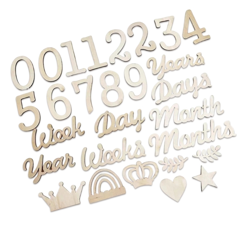Wooden Milestones Number and W - Baby Nursery Age ulasan dan harga