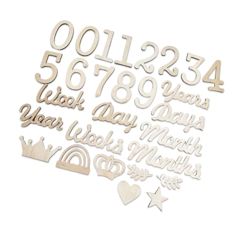 Wooden Milestones Number and W - Baby Nursery Age ulasan dan harga