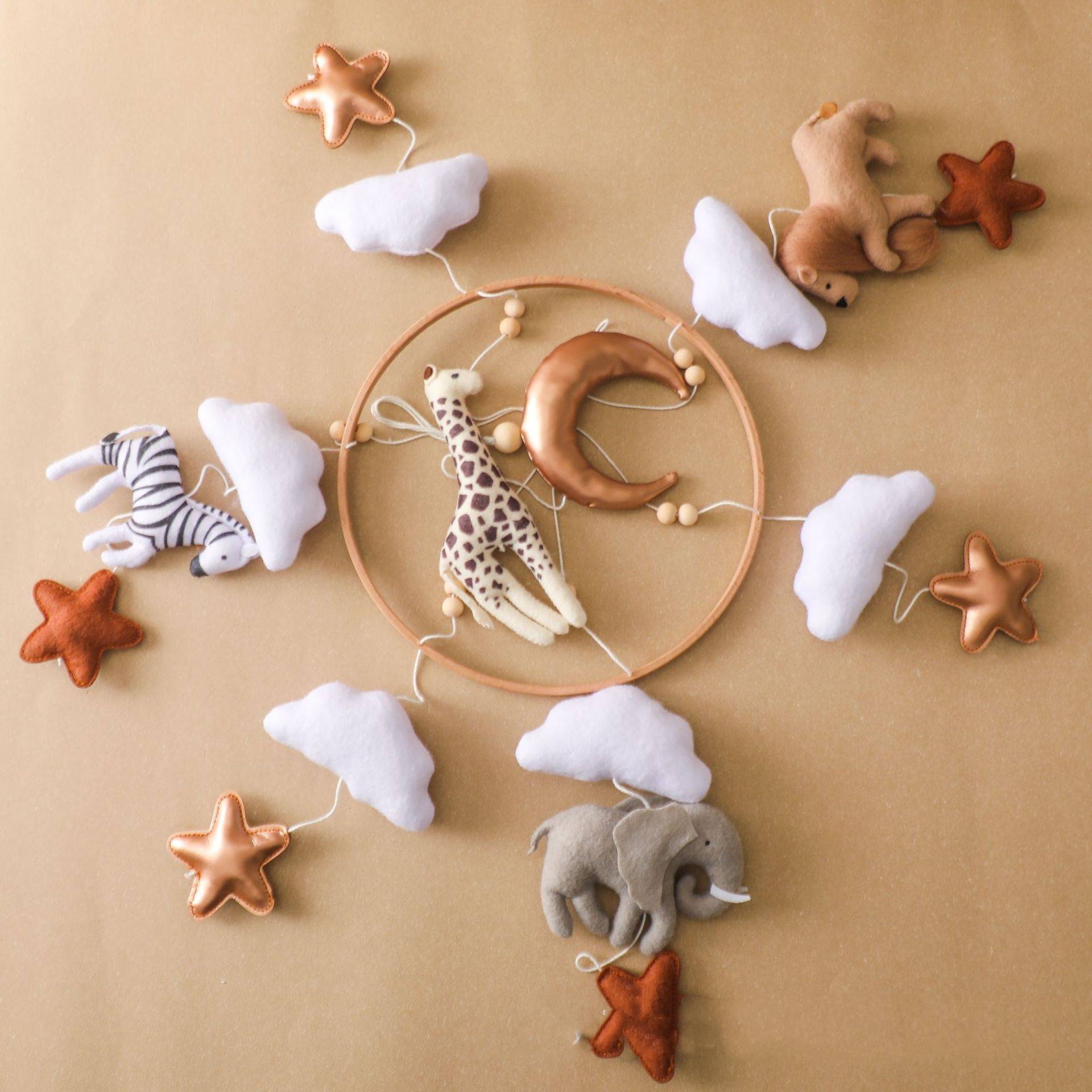 Hot Sale Nordic Handmade Felt  - Baby Nursery Jungle Animals ulasan dan harga