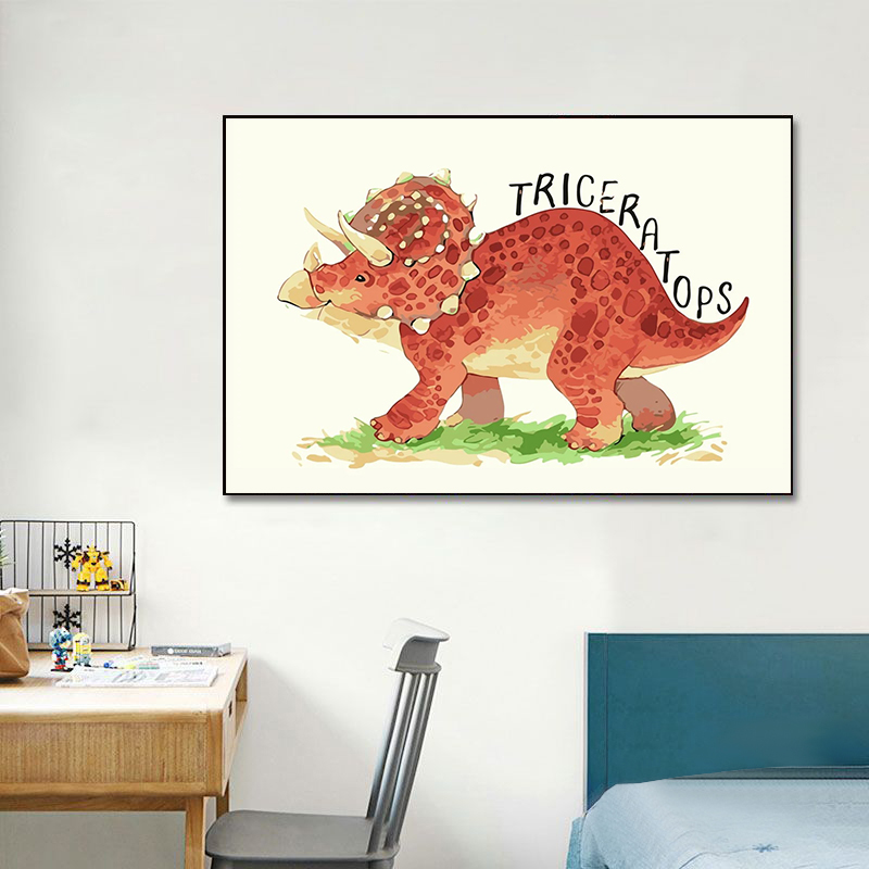 Watercolor Dinosaur Poster Nur - Baby Nursery Animal Prints ulasan dan harga
