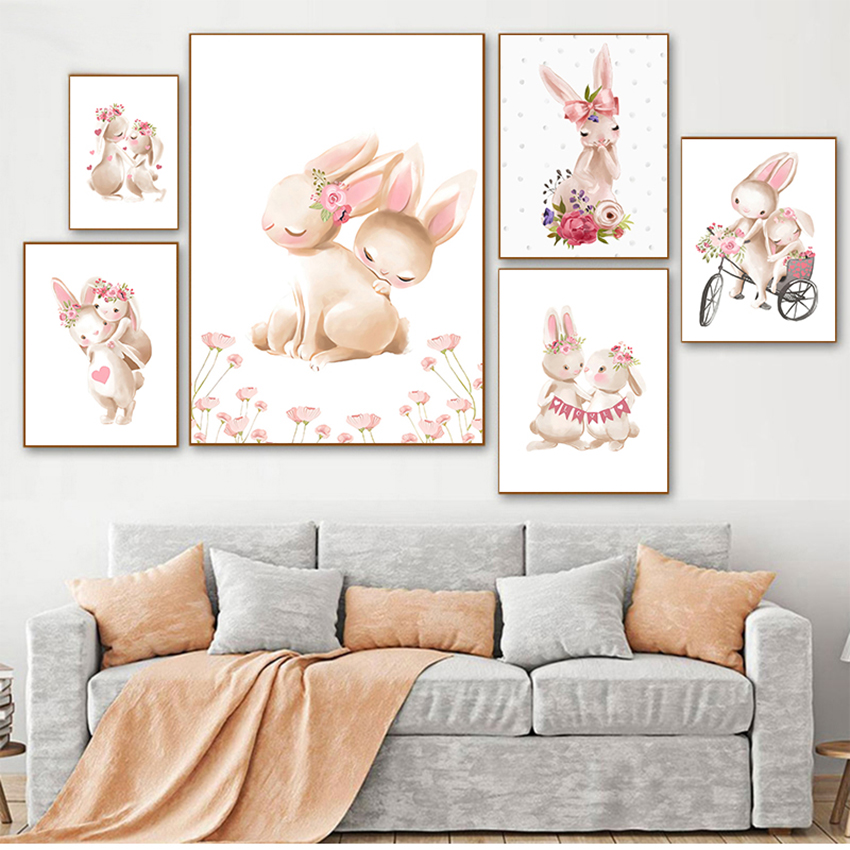 Pink Flowers Cartoon Picture G - Baby Nursery Pink ulasan dan harga