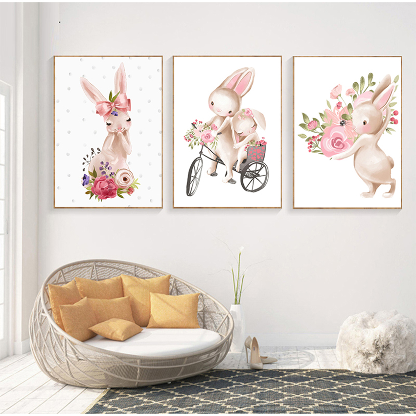 Pink Flowers Cartoon Picture G - Baby Nursery Pink ulasan dan harga